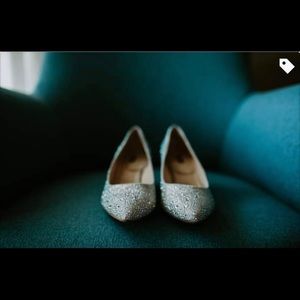 Alex Marie Rhinestone Glitter Sparkle Kitten Low Heel Wedding Shoe 9.5